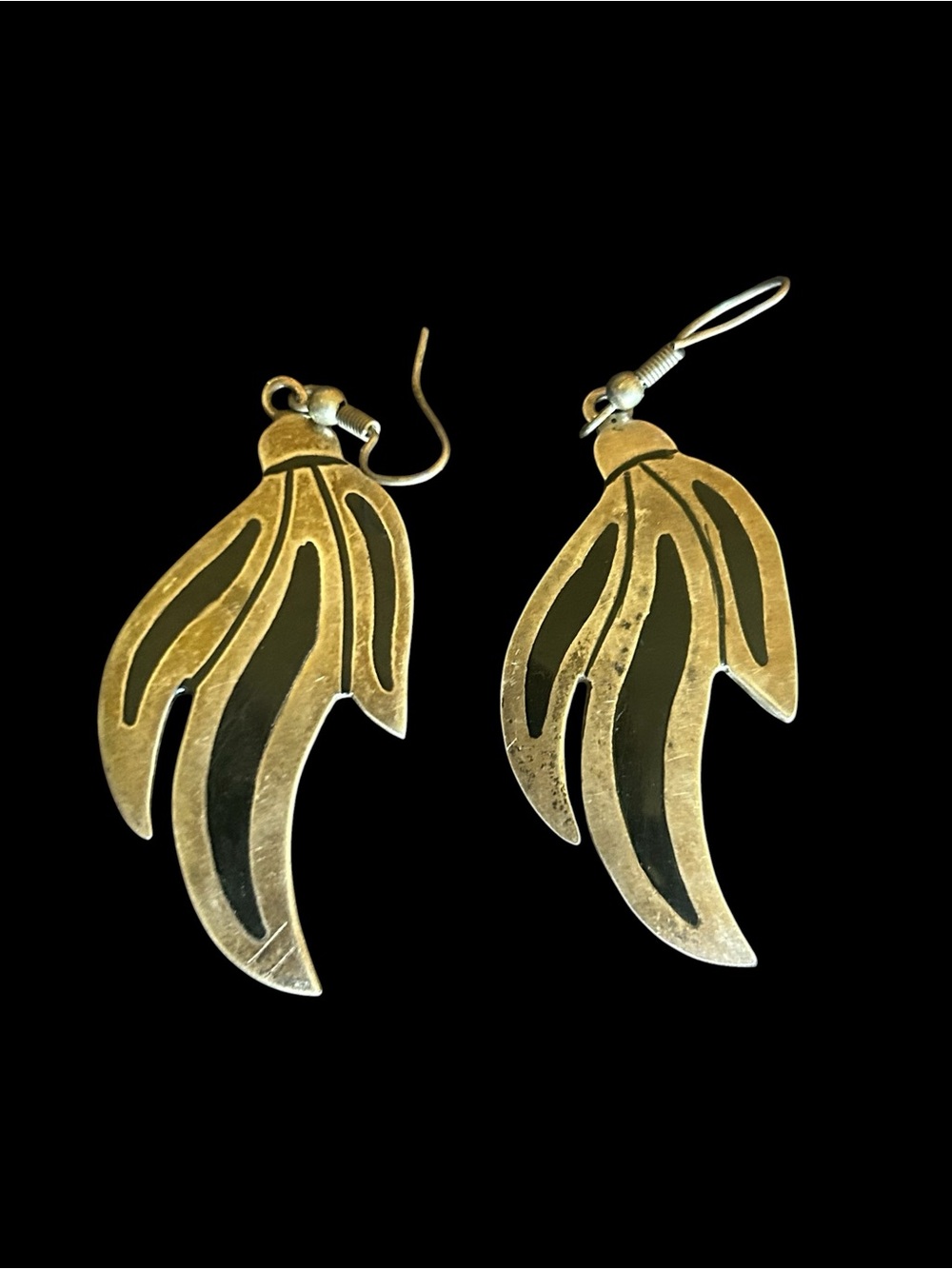Vintage Signed Taxco Mexico 925 Silver Modernist Wing Earrings TR-91 ✨